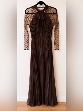 Vintage Dan Leslie 70s Pleated Maxi Dress